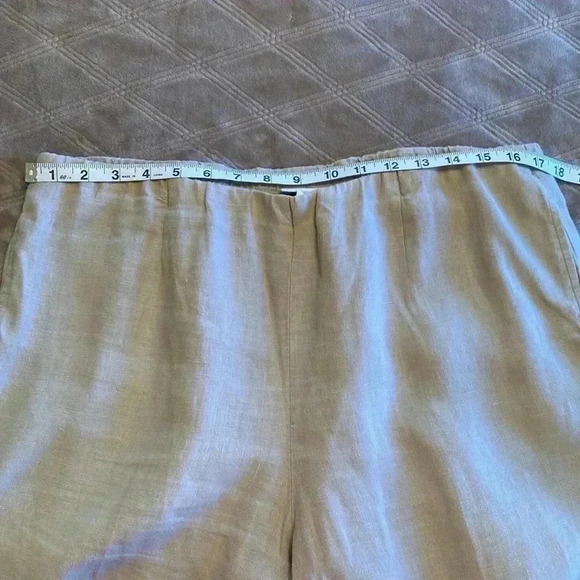 J. Jill Love Linen Tan 100% Linen Cropped Pants in Size Medium. - Picture 5 of 11